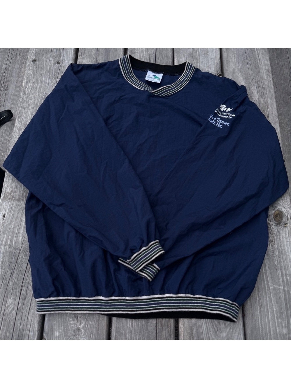 Vintage Augusta Sportswear Navy Blue Nylon V-Neck Windbreaker Pullover XL